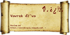 Vavrek Éva névjegykártya