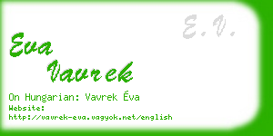 eva vavrek business card