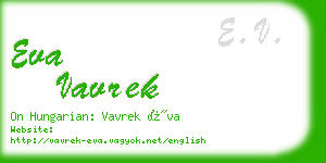 eva vavrek business card